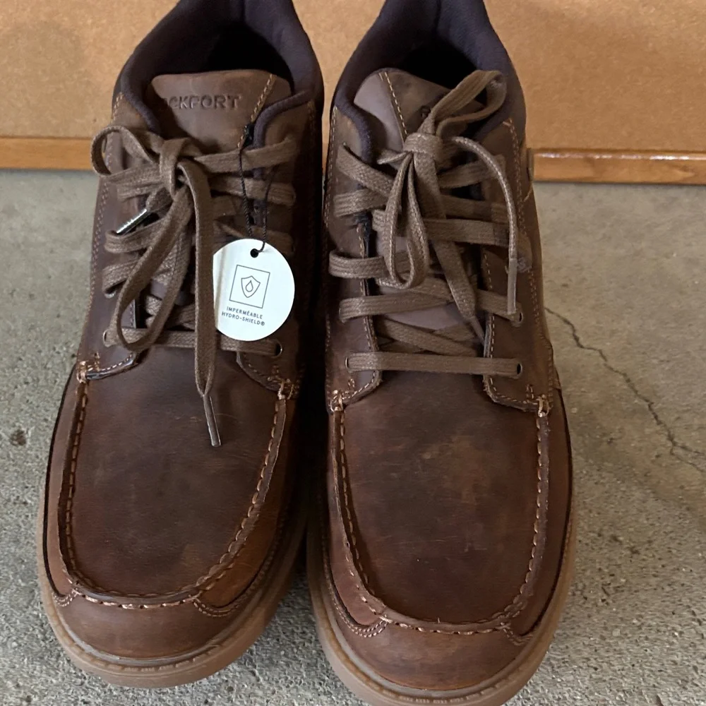 Rockport Brown Leather Chukka Moc Toe Boots